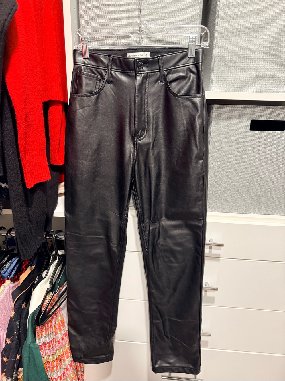 Abercrombie Black Faux Leather Jeans